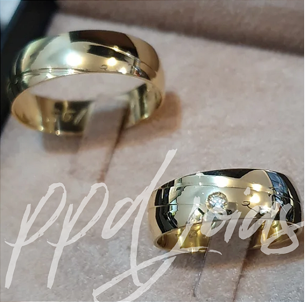 Par de Alianças Solicius (7mm) - Ouro 18k