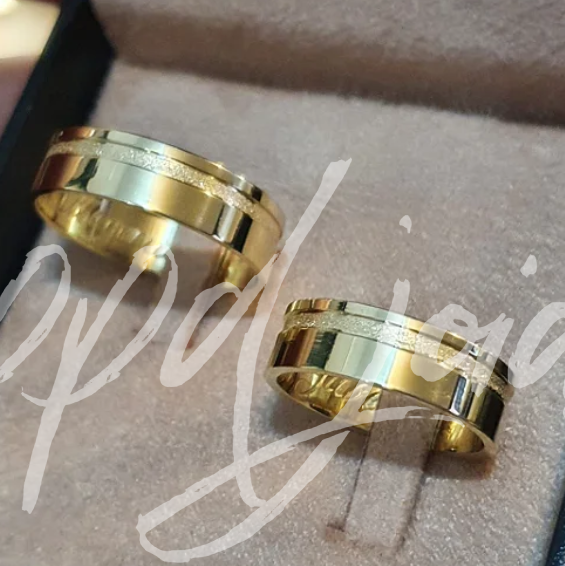 Par de Alianças Elis (6mm) - Ouro 18k