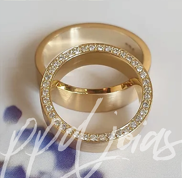 Par Alianças Diamini (5mm) - Ouro 18k