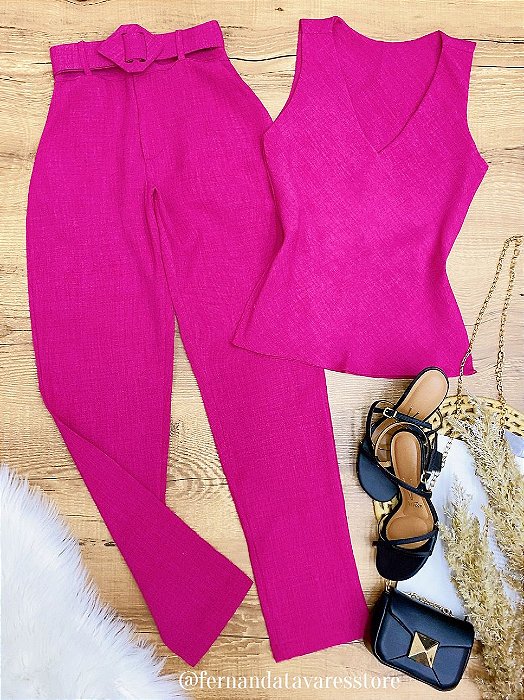 Conjunto Calca e Blusa Taissa Pink