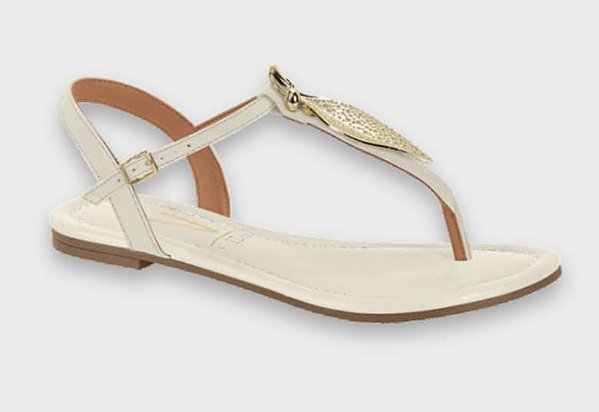 Rasteirinha Feminina Sandalia Rasteira Flat Vizzano Branco Off 6371374