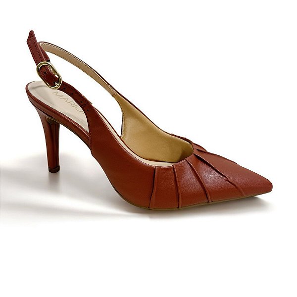 Scarpin Slingback Feminino Marrom Mariotta 702420