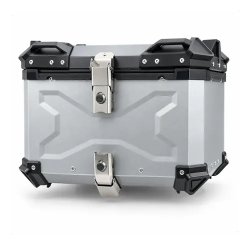 Baú 45l Aluminio Preto Bauleto Bagageiro Universal Com suporte