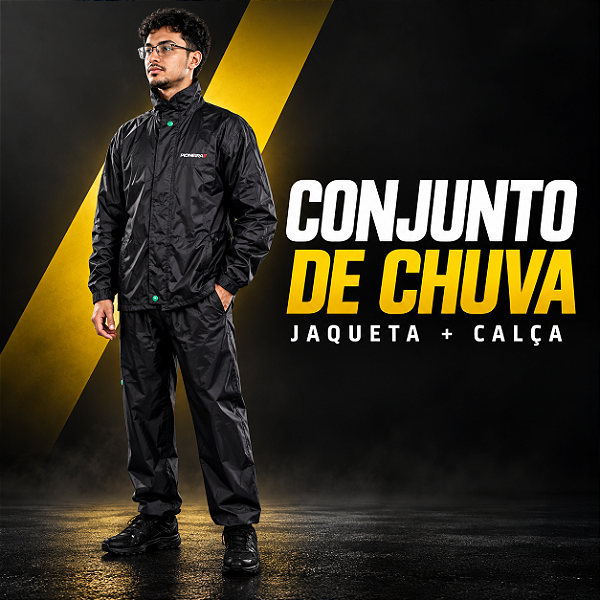 Capa Chuva Nylon Moto Impermeável Conjunto Jaqueta Calça