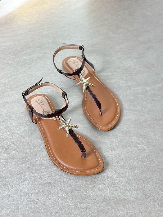 RASTEIRA ESTRELA DO MAR MARROM NAPA MADRI 406/25