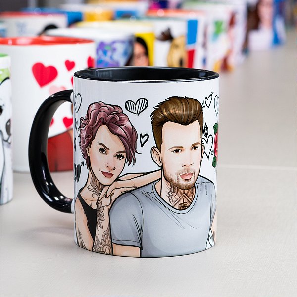 02 Canecas +  2 Caricaturas