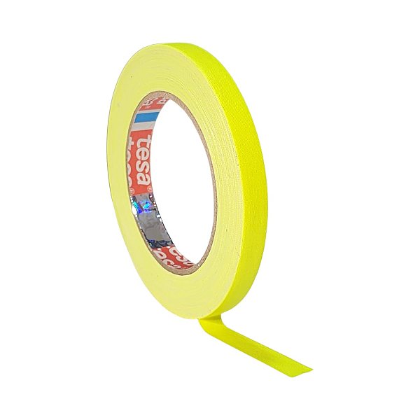 Fita Tecido Gaffer Tape Tesa 12mmX25m Amarela Fluorescente