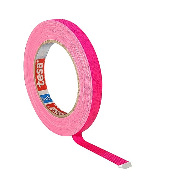 Fita Tecido Gaffer Tape Tesa 12mmX25m Rosa Fluorescente