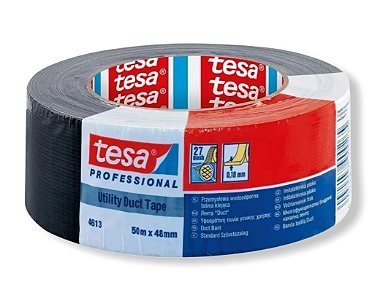 KIT Tesa Fita Tecido Gaffer Tape 18mm + Duct Tape Preta