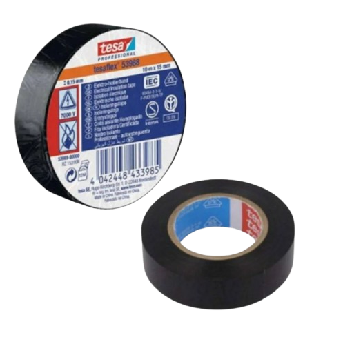 Fita Isolante Profissional 19mmX20m Preta Tesa®