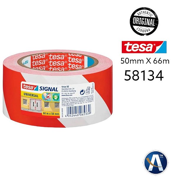 Fita de Demarcação Zebrada Vermelho e Branco 50mmX66m Tesa®