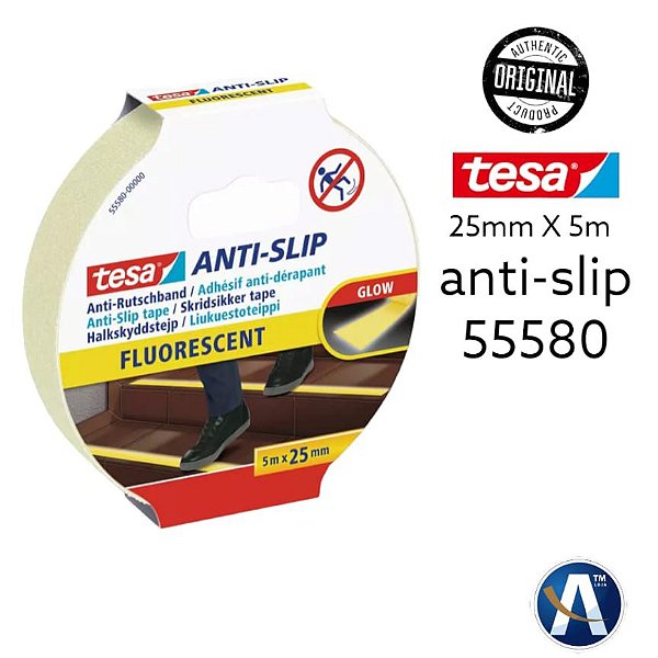 Fita Antiderrapante Fluorescente 25mmX5m Amarela Neon Tesa
