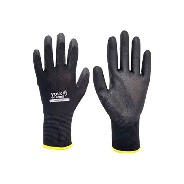 Luva Tátil Preta Tamanho M Com Detalhe Amarelo