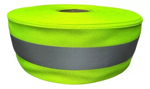Fita Faixa Refletiva Verde Fluorescente 50mmX50m