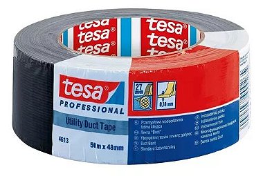 Kit Com 12 Unidades de Fita Duct Tape Preta 48mmx50m Tesa