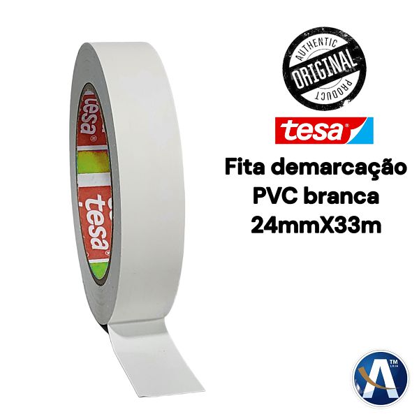 Fita de Demarcação 60760 PVC Branca 24mmX33m Tesa