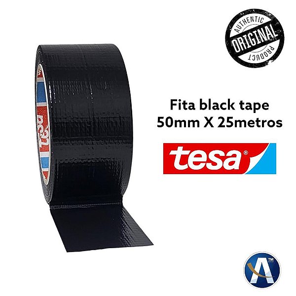 Fita Black Tape 50mmX25m Preta Tesa