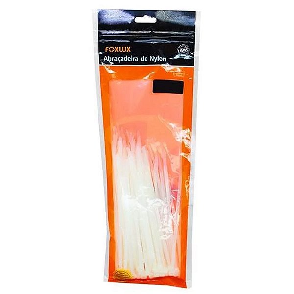 Abraçadeira de Nylon Branco 280mmX4.8mm Com 100 Unidades