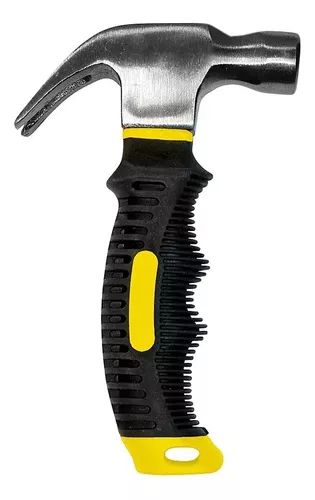 Martelo de Cabo Curto Emborrachado 16cm Preto e Amarelo