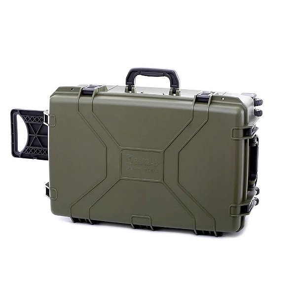 Patola Maleta Case Rígido Verde Militar MP0060 Com Rodas