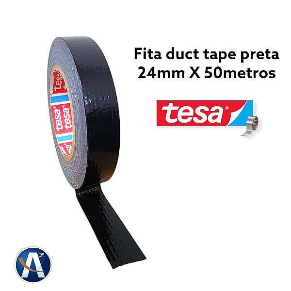 Fita Silver Tape Preta 24mmx50m Profissional Tesa Importado