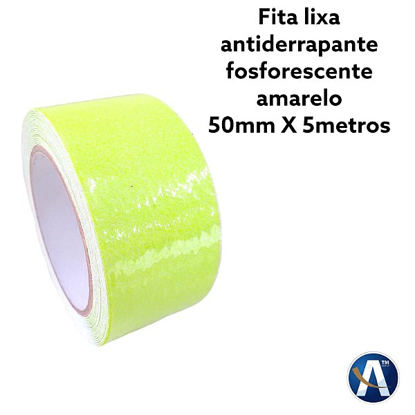 Fita Antiderrapante Amarelo Fosforescente 50mmX5m