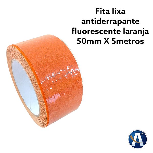 Fita Antiderrapante Laranja Fluorescente 50mmX5m