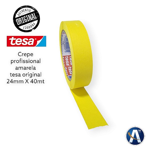 Fita Crepe Amarela Profissional 24mmX40m Tesa