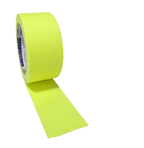 Fita Crepe 48mmx50m Cor Amarela Neon