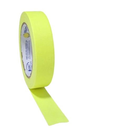 Fita Crepe 24mmx50m Cor Amarela Neon