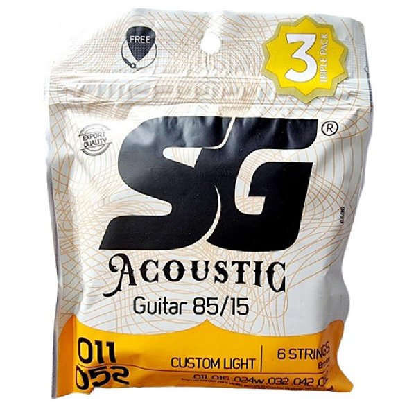 Encordoamento Violão Aço .011 SG Bronze 85/15 Pack 3 Jogos