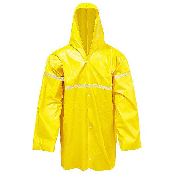 Capa de Chuva Amarela Tamanho GG Com Linha Refletiva