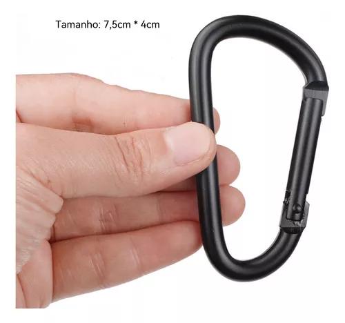 Mosquetão Gancho de Anel D 7,5 cm Portátil