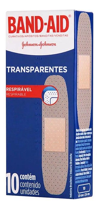 Curativo Band Aid Johnson Transparente Com 10 Unidades