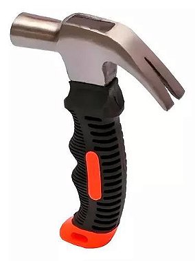 Martelo de Cabo Curto Emborrachado 23mm Preto e Vermelho