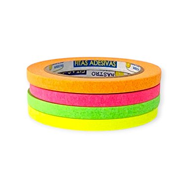 Kit Fita Crepe Basic 4 Cores Neon 09mmx50m