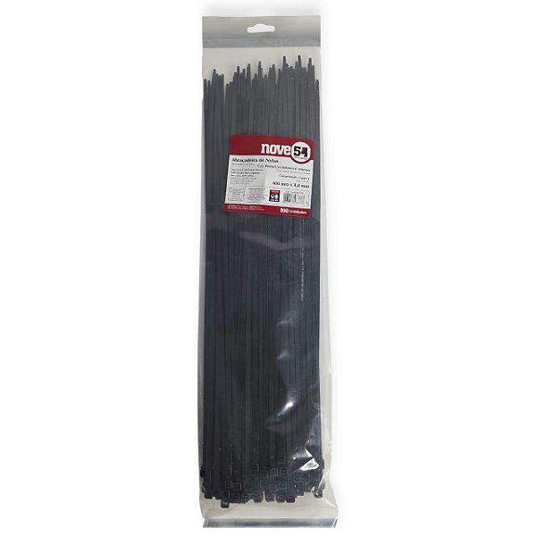 Abraçadeira Nylon Preta 400x4,8mm 100 Unidades Nove54