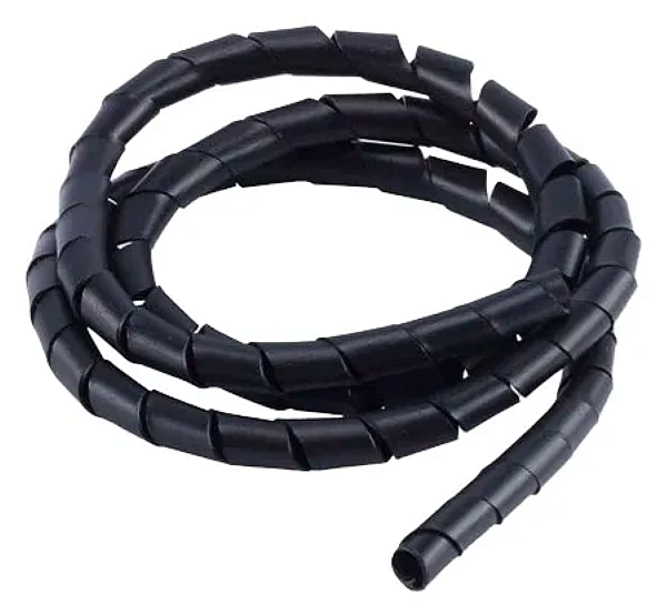 Organizador de Fios e Cabos Espiral 22mmx3m Preto