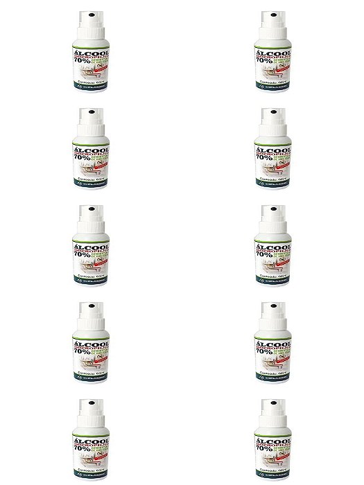 Kit 20 Álcool Isopropílico 70% Spray 60ML Uso Geral Implaste