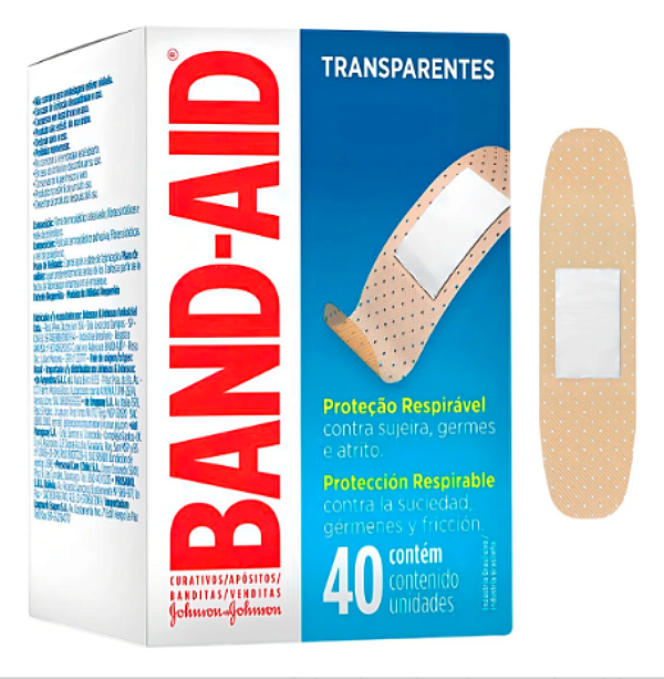 Curativo Band Aid Johnson Transparente Com 40 Unidades