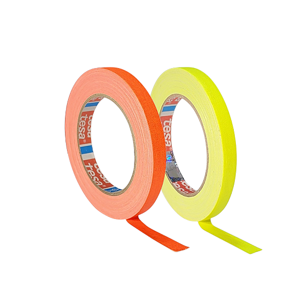 KIT 2 rls Fita Tecido Gaffer Tape Tesa 12mmX25m Fluorescente