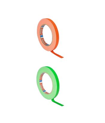 KIT 2 rls Fita Tecido Gaffer Tape Tesa 12mmX25m Fluorescente