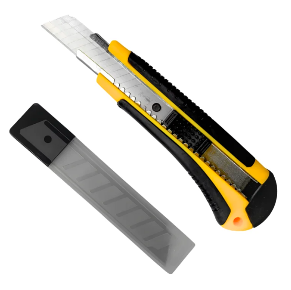 Estilete Emborrachado Profissional 3 Lâminas Bomvink