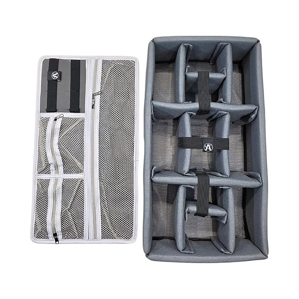 Kit Divisória e Organizador de tampa para Case MP0055, Pelican 1510 e MAI 545 ATM Pro Cinza