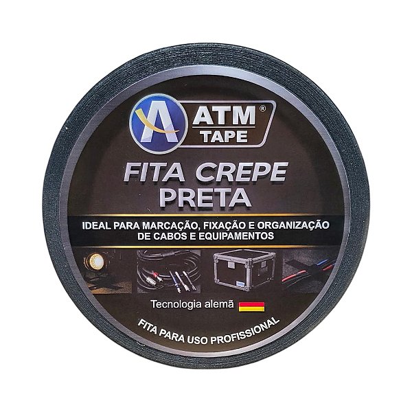 Fita Crepe Preta Profissional 50mmx50m ATM TAPE