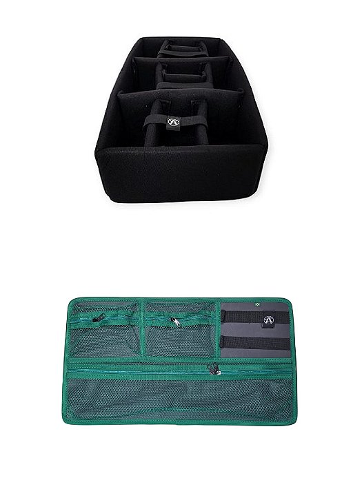 Kit Divisória e Organizador de tampa para Case MP0055 e MAI 545 ATM Pro Verde e Preto
