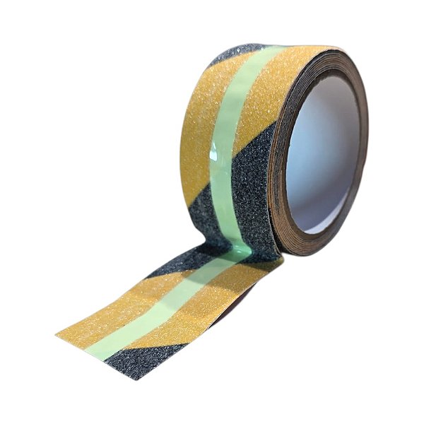 Fita Antiderrapante Preta e Amarela com Faixa Fosforescente 50mmX3m ATM TAPE