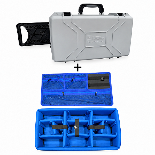Patola MP055 Cinza com Kit Divisórias e Estojo Azul Claro ATM PRO