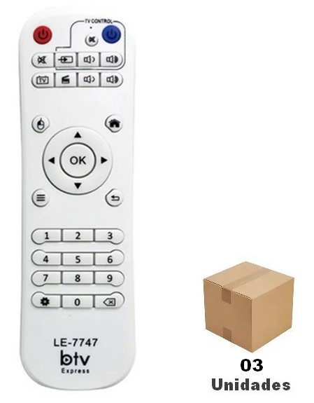 Controle Remoto Receptor BTV BX B10 / BTV B8 /  BTV B9, B10 , BTV B9 Express - 03 Unidades