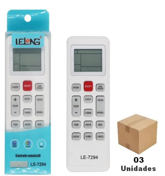 Controle Remoto para Ar Condicionado Philco Pac12000tfm9 12000btus - 03 Unidades